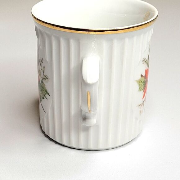 Original Czechoslovakia Crown D DECEMBER Flower of The Month POINSETTIA Mug Cup - Picture 3 of 8